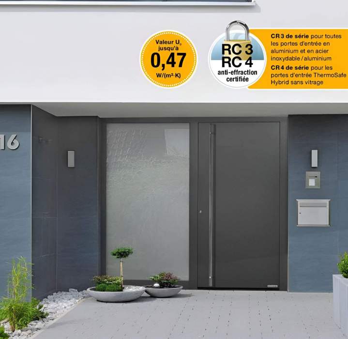 Porte d'entrée en Aluminium HORMANN Île-de-France